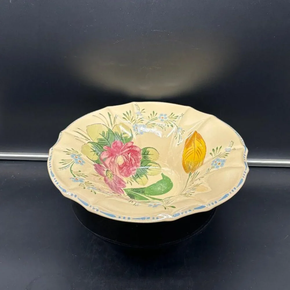 Vintage 1940 Bahl Potteries Nove Rose Sandela Ware Line Centerpiece Bowl 10" - Picture 10 of 10